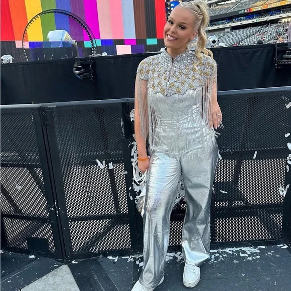 Silver and gold hand beaded fringe capelet O/S - Picture 8 of 8